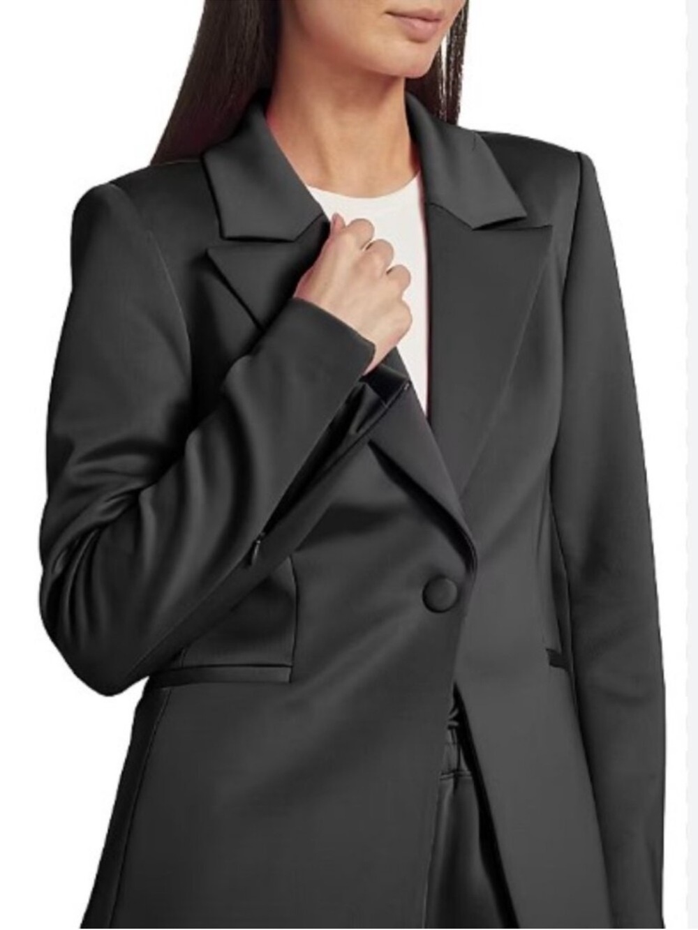 Women’s Good American Single Button Scuba Zip Cuff Blazer